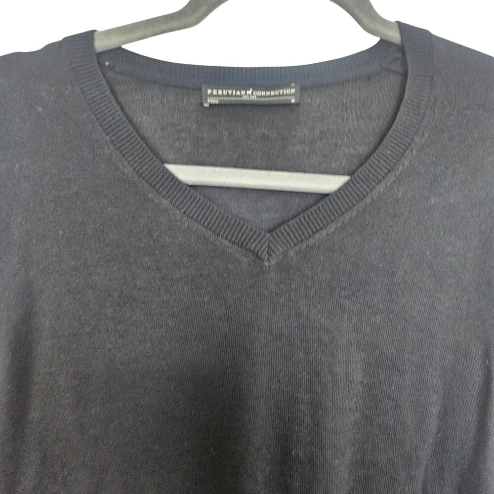 Peruvian Connection Womens Pullover V-Neck Sweater Size M Classic Minimalist - Picture 2 of 8